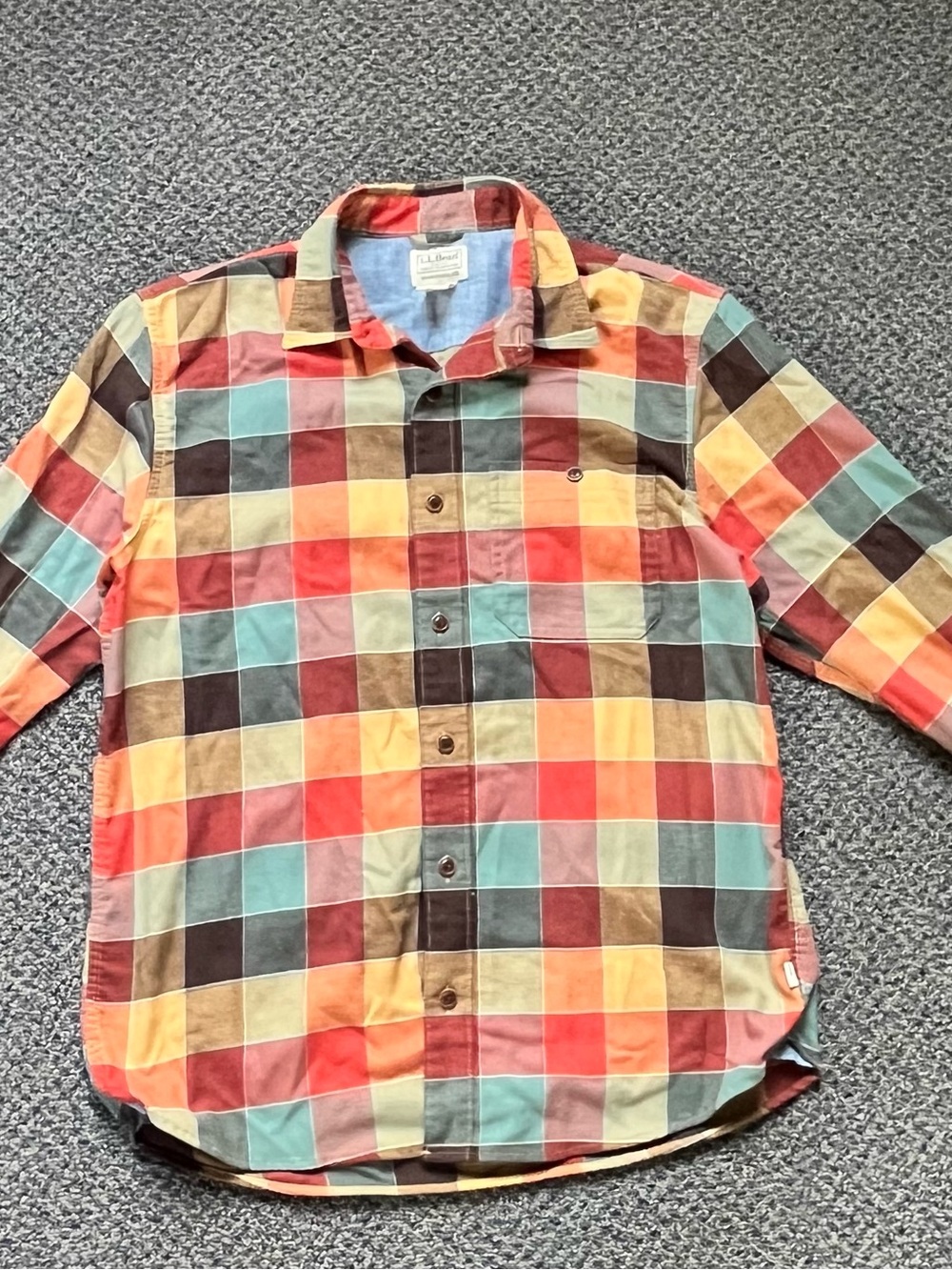 L.L. Bean Multicolor Plaid Button-Down Shirt